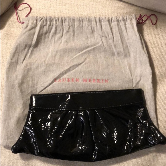Lauren Merkin Black Patent Leather Clutch - Picture 4 of 4